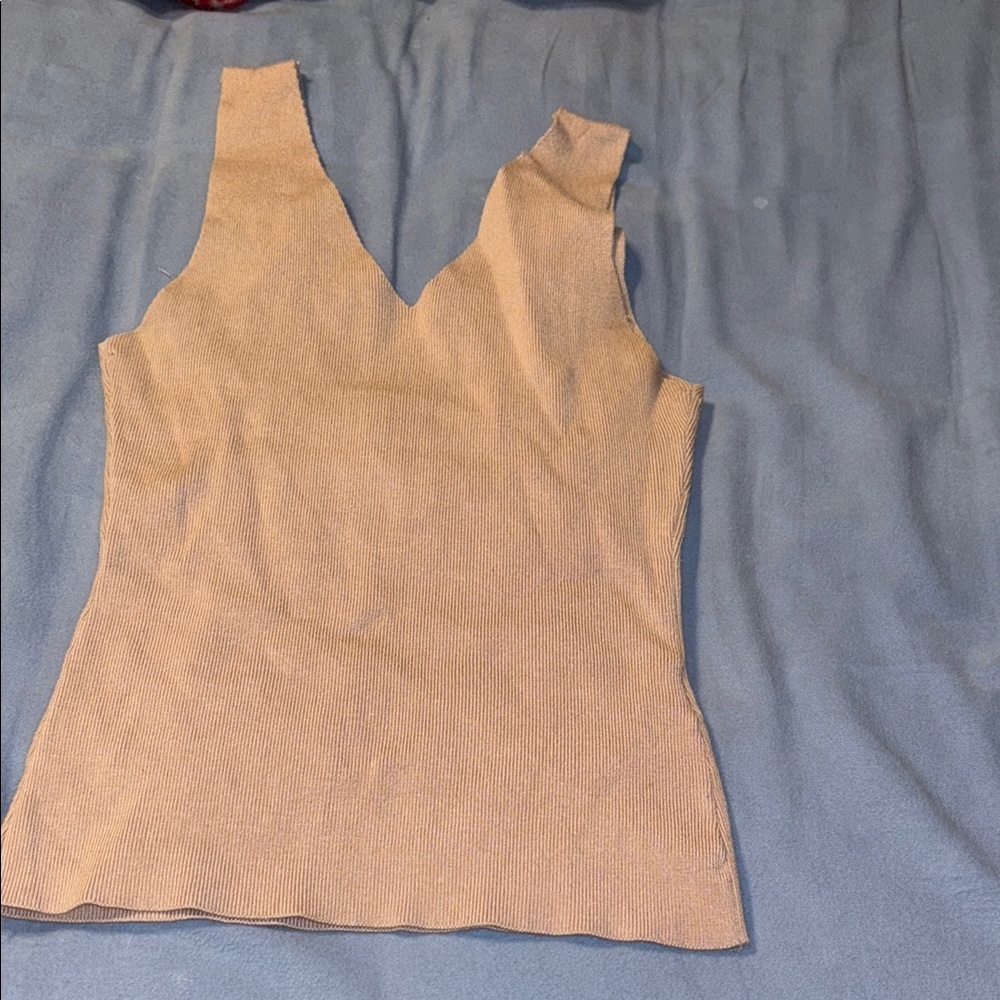 Women's Tan Sleeveless Top